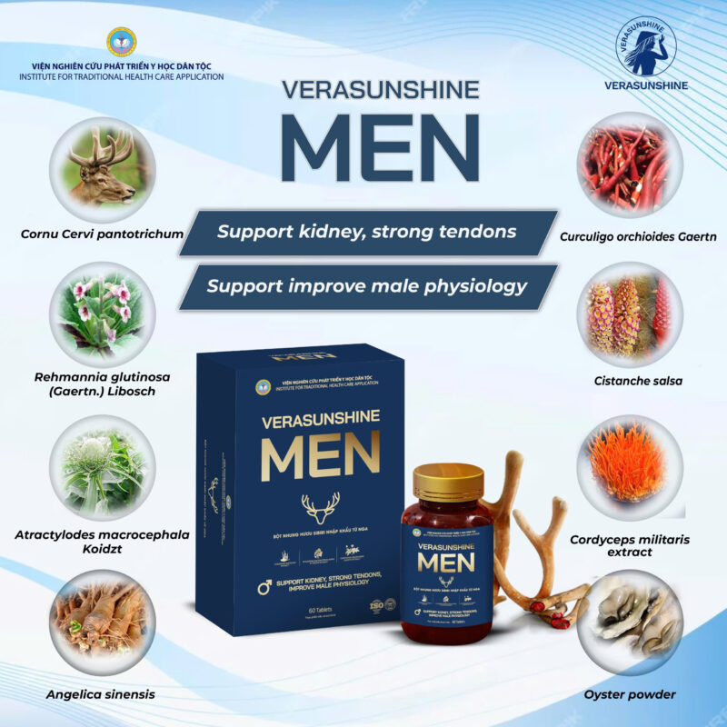 Verasunshine Men là sản phẩm hỗ trợ sức khỏe dành riêng cho nam giới