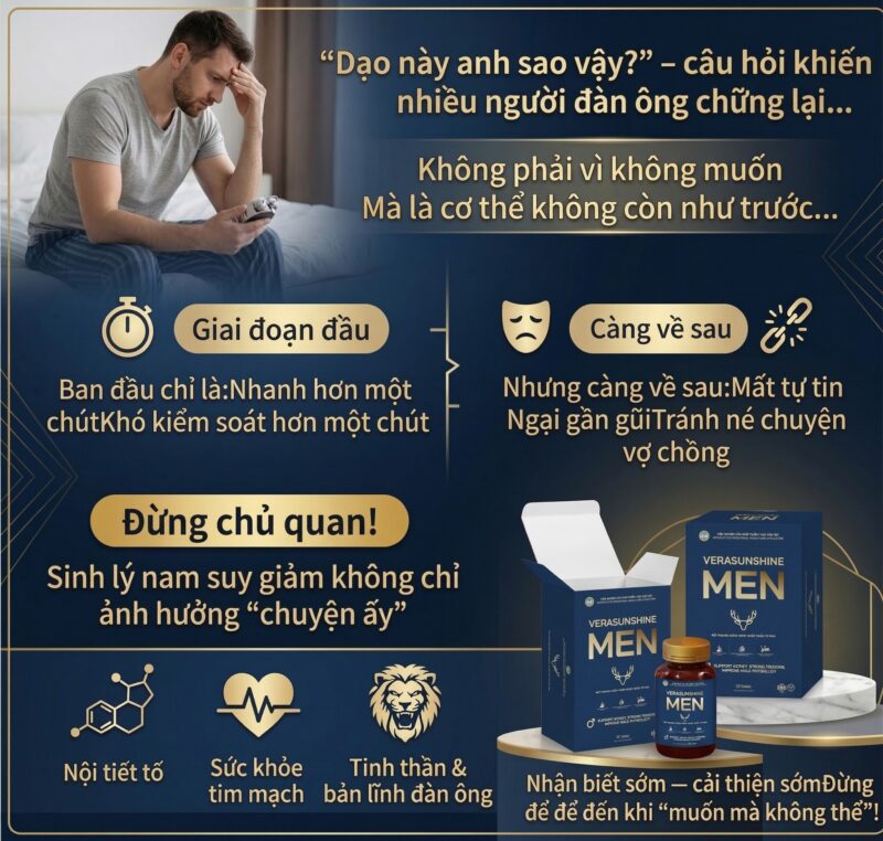 Verasunshine Men chính hãng là giải pháp hỗ trợ nâng cao sinh lý nam giới
