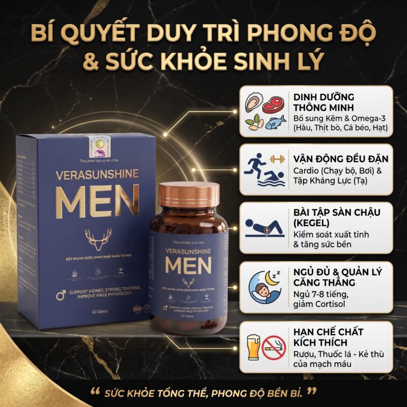 Verasunshine Men - Bí quyết duy trì phong độ sức khỏe sinh lý