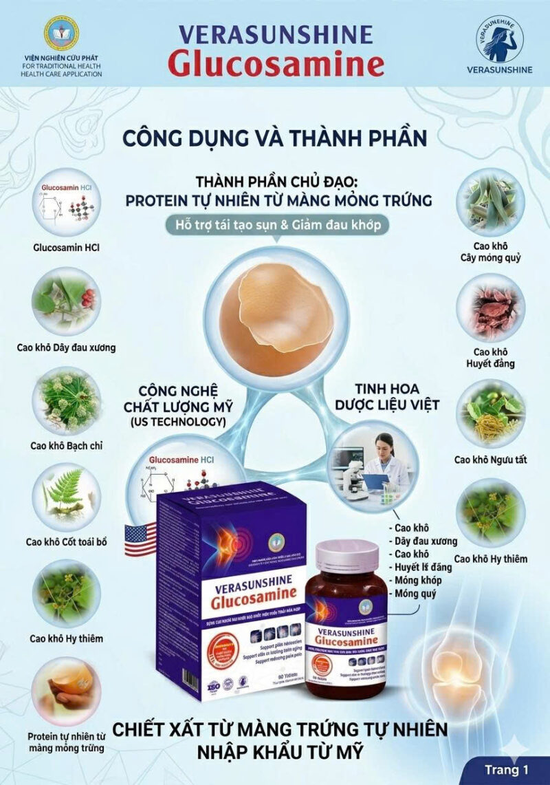 Verasunshine Glucosamine -Công dụng và thành phần
