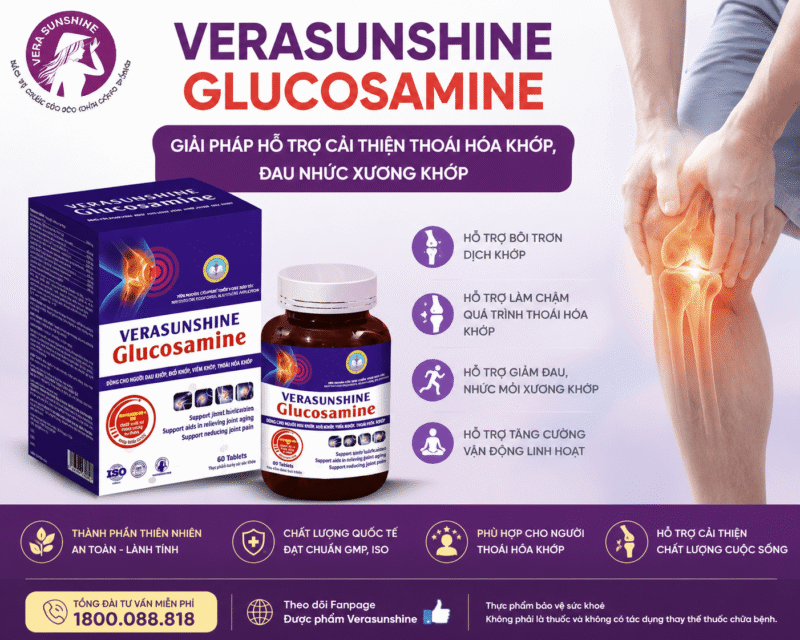 Verasunshine Glucosamine: Giải pháp hỗ trợ cải thiện thoái hóa khớp, đau nhức xương khớp