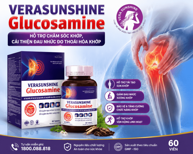 Verasunshine Glucosamine: Hỗ trợ chăm sóc khớp, cải thiện đau nhức do thoái hóa khớp