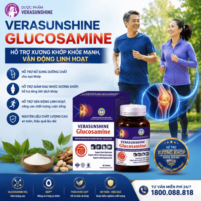 Verasunshine Glucosamine – Hỗ trợ xương khớp khỏe mạnh, vận động linh hoạt