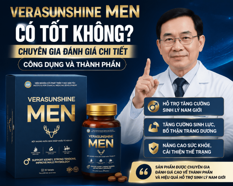 Verasunshine Men có tốt không? Chuyên gia đánh giá chi tiết công dụng và thành phần
