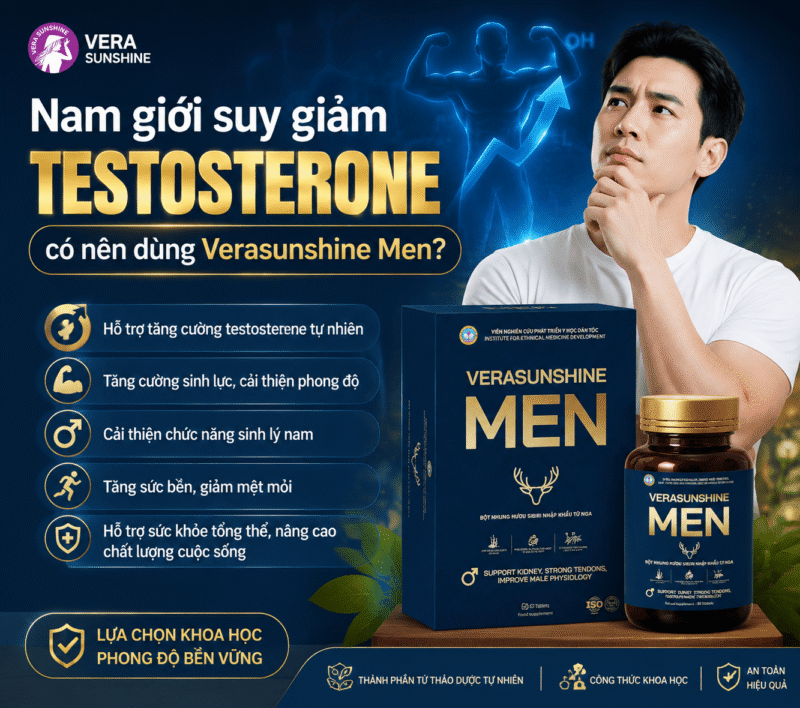 Nam giới suy giảm testosterone có nên dùng Verasunshine Men?