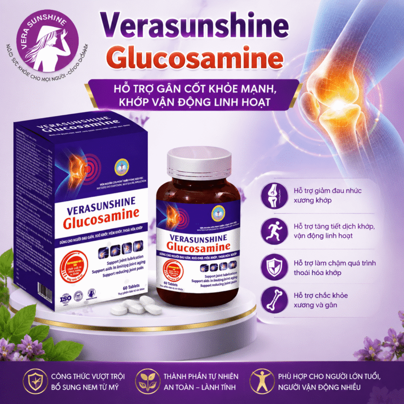Verasunshine Glucosamine – Hỗ trợ gân cốt khỏe mạnh, khớp vận động linh hoạt