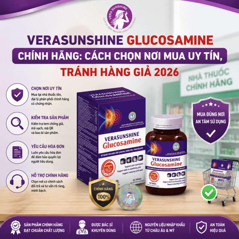 Verasunshine Glucosamine chính hãng: Cách chọn nơi mua uy tín, tránh hàng giả 2026