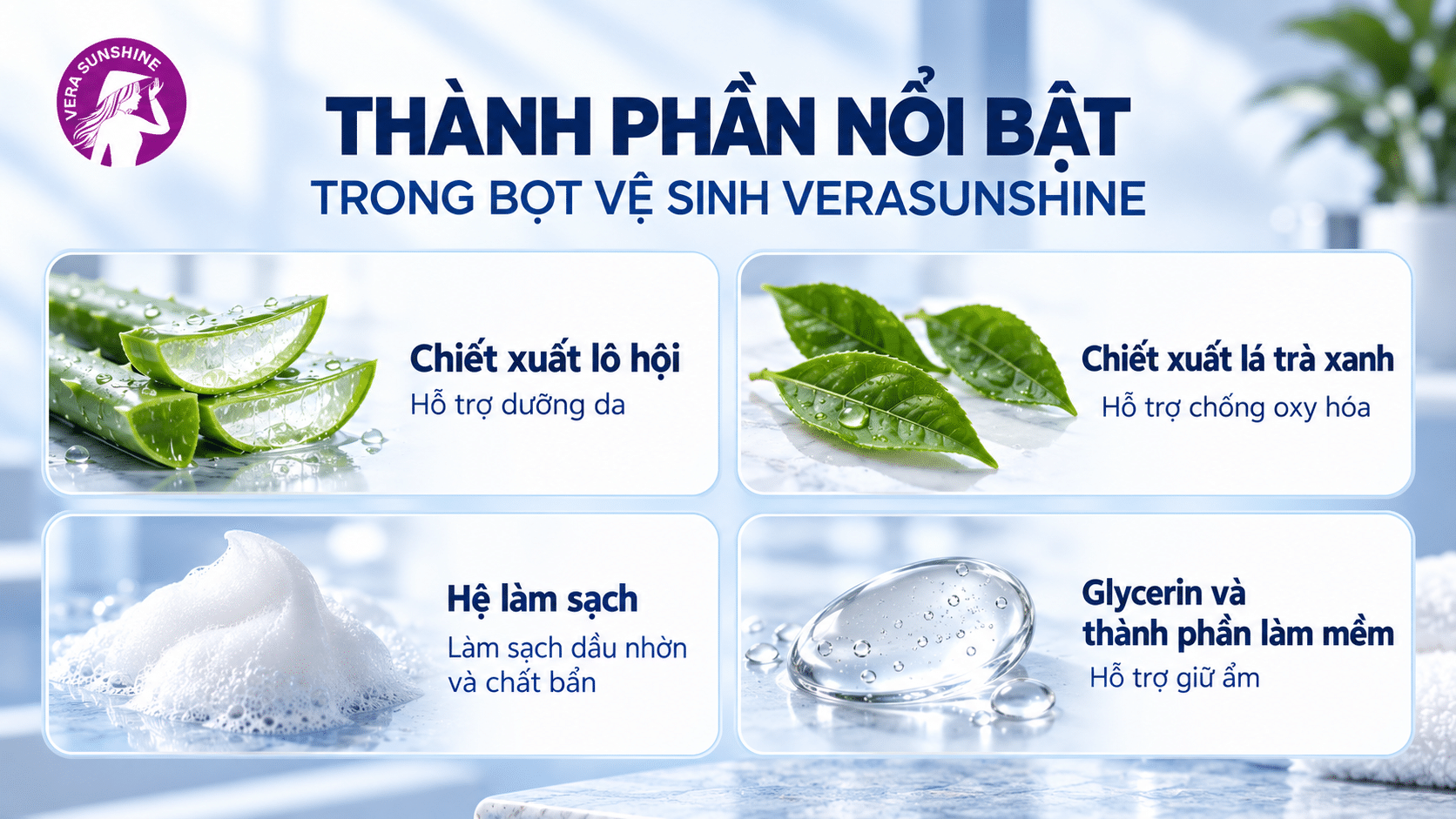 Thành phần của bọt vệ sinh nam Verasunshine